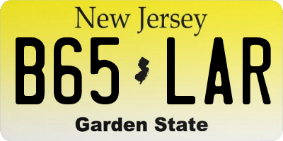 NJ license plate B65LAR