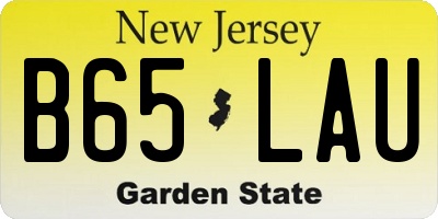 NJ license plate B65LAU