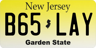 NJ license plate B65LAY