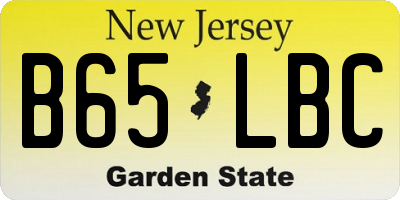NJ license plate B65LBC
