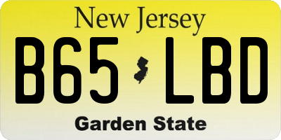 NJ license plate B65LBD