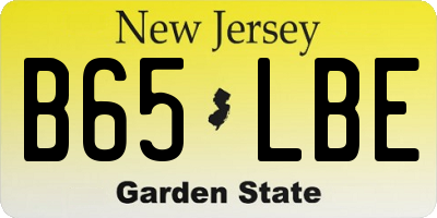 NJ license plate B65LBE