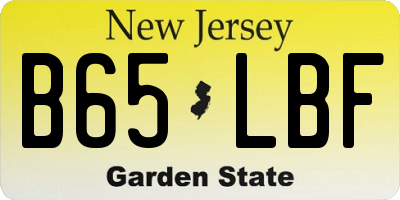 NJ license plate B65LBF