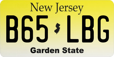 NJ license plate B65LBG