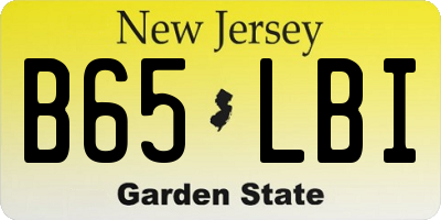 NJ license plate B65LBI