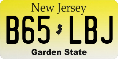 NJ license plate B65LBJ