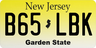 NJ license plate B65LBK