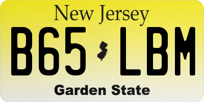 NJ license plate B65LBM