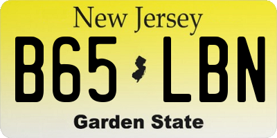 NJ license plate B65LBN
