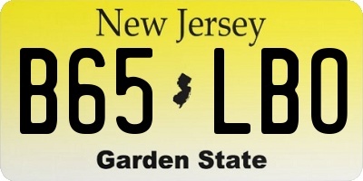 NJ license plate B65LBO
