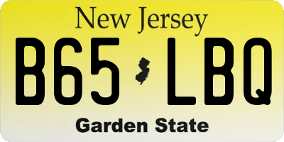 NJ license plate B65LBQ