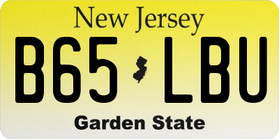 NJ license plate B65LBU