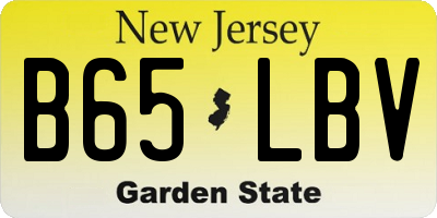 NJ license plate B65LBV