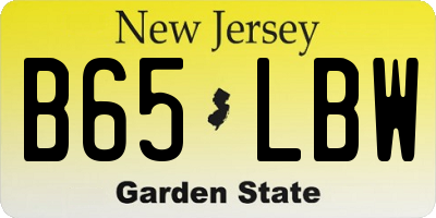 NJ license plate B65LBW