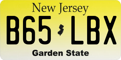 NJ license plate B65LBX