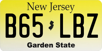 NJ license plate B65LBZ