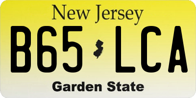 NJ license plate B65LCA