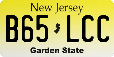 NJ license plate B65LCC