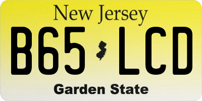 NJ license plate B65LCD