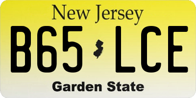 NJ license plate B65LCE