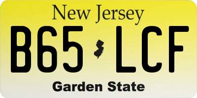 NJ license plate B65LCF