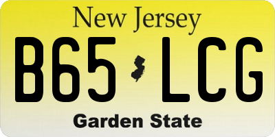 NJ license plate B65LCG