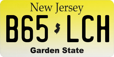 NJ license plate B65LCH