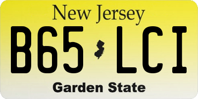 NJ license plate B65LCI