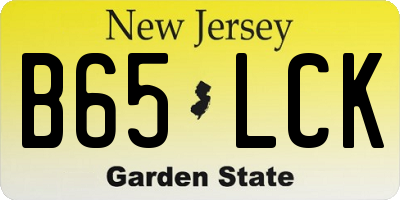 NJ license plate B65LCK
