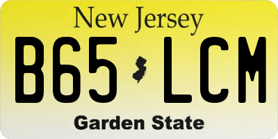 NJ license plate B65LCM