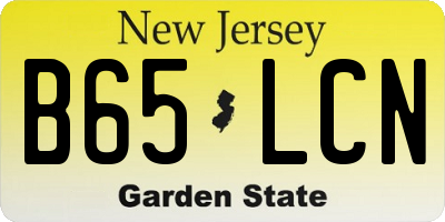 NJ license plate B65LCN