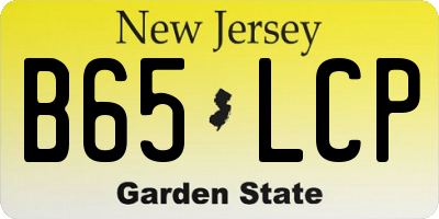 NJ license plate B65LCP