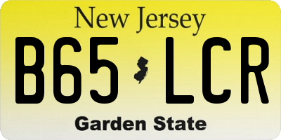 NJ license plate B65LCR