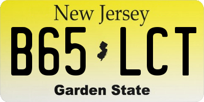 NJ license plate B65LCT