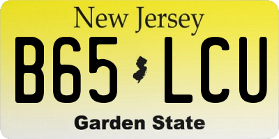 NJ license plate B65LCU