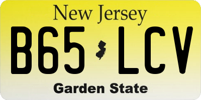 NJ license plate B65LCV