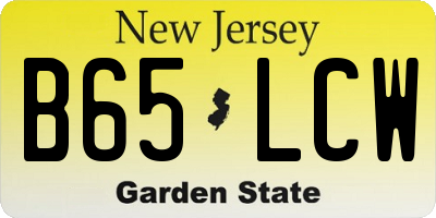 NJ license plate B65LCW