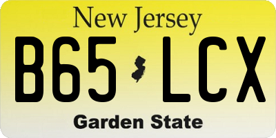 NJ license plate B65LCX