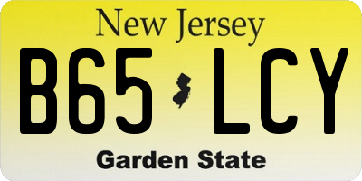 NJ license plate B65LCY