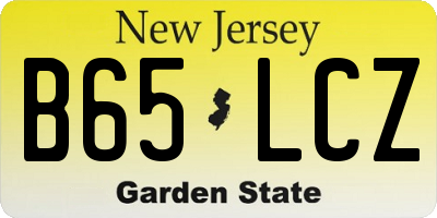 NJ license plate B65LCZ
