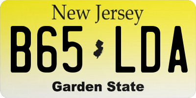 NJ license plate B65LDA
