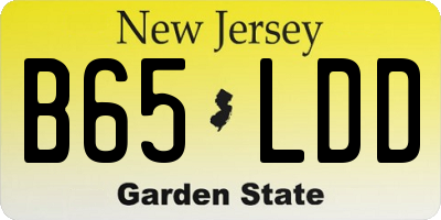 NJ license plate B65LDD