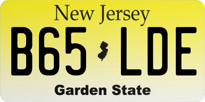 NJ license plate B65LDE