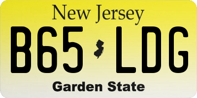 NJ license plate B65LDG