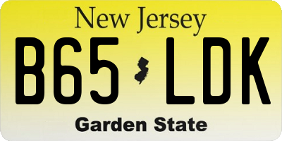 NJ license plate B65LDK
