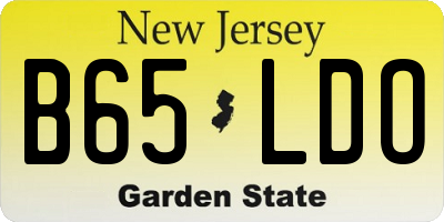 NJ license plate B65LDO