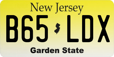 NJ license plate B65LDX