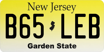 NJ license plate B65LEB
