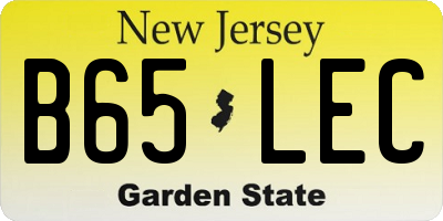 NJ license plate B65LEC