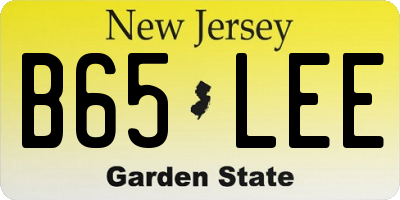 NJ license plate B65LEE
